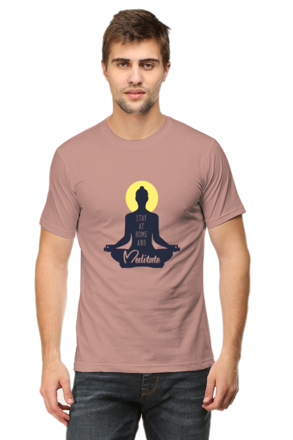 Men's "Stay At Home And Meditate" Crew Neck T-shirt