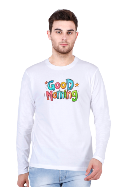 Men's Full Sleeve "Good Morning" Colorful Graphic T-shirt