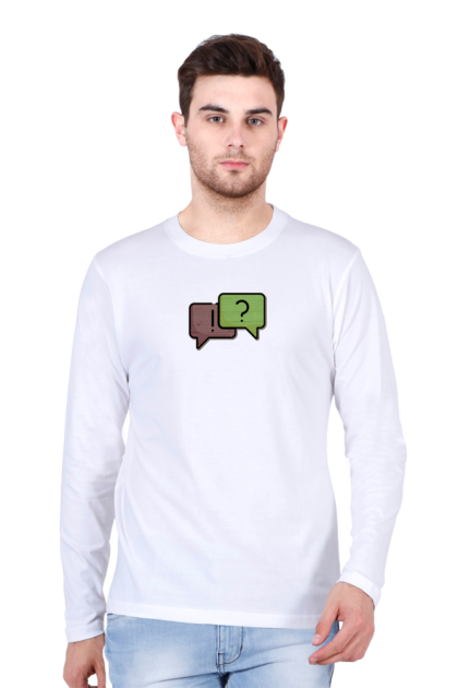 Men's Full Sleeve Cartoon Chat Bubbles Tee