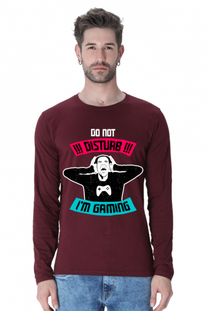 Men's Full-Sleeve "Do Not Disturb I'm Gaming" T-shirt