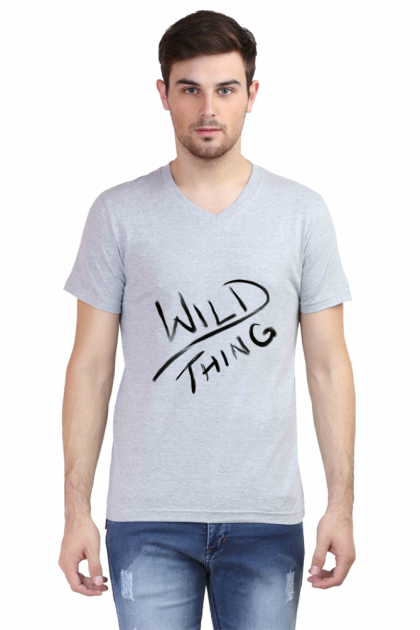 Men's V-Neck "Wild Thing" Graphic T-shirt