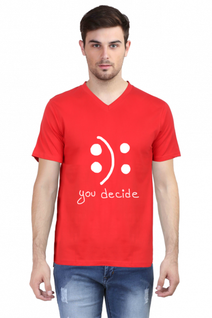 Men's "You Decide" Emoji V-Neck T-shirt