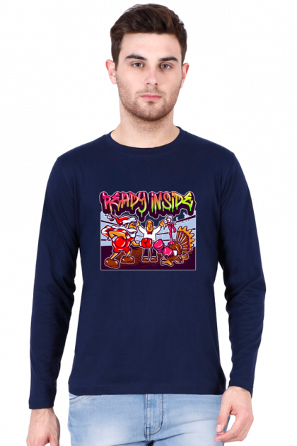 Men's Full-Sleeve "Ready Inside" Graphic T-shirt