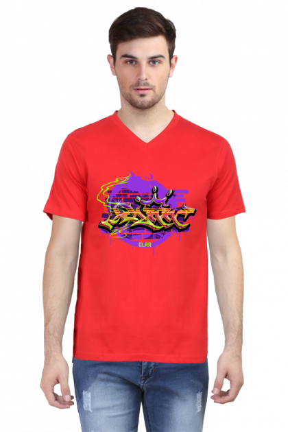 Men's V-Neck Graffiti Style "Street" T-shirt