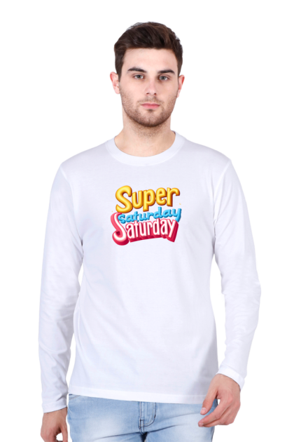 Men's Full Sleeve "Super Saturday" Graphic T-shirt