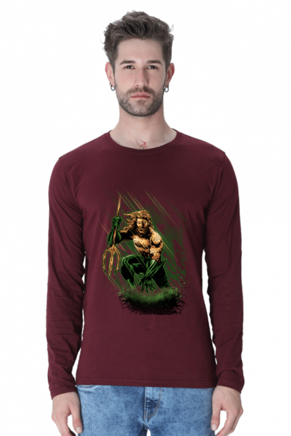 Men's Full-Sleeve Aquaman Graphic T-shirt