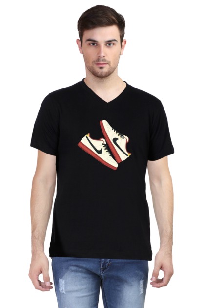 Men's V-Neck Sneaker Graphic T-shirt
