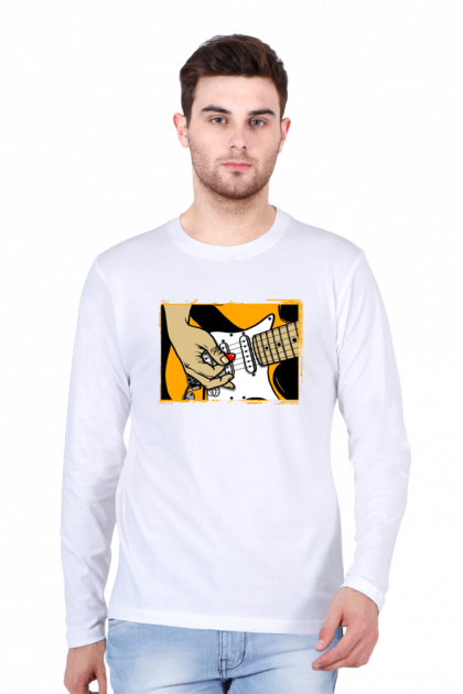 Men's Electric Guitar Player Long Sleeve T-shirt