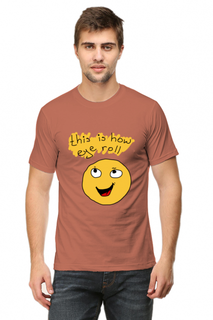 Men's "This Is How Eye Roll" Emoji Crew Neck T-shirt