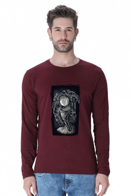 Men's Full-Sleeve Astronaut Graphic T-shirt