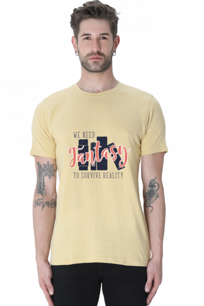 Men's "Fantasy To Survive Reality" Crew Neck T-shirt