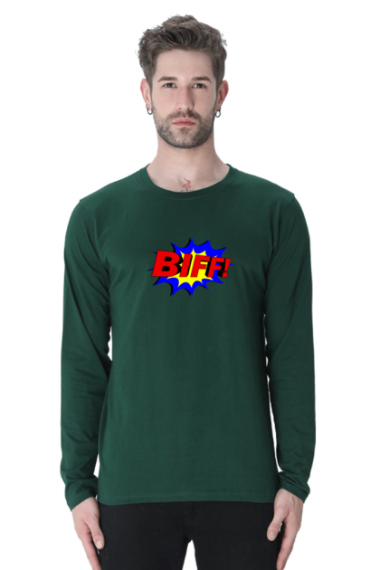 Men's Full Sleeve "BIFF!" Comic Book Graphic T-shirt