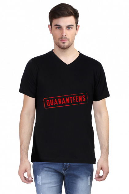 Men's V-Neck "Quaranteens" Graphic T-shirt