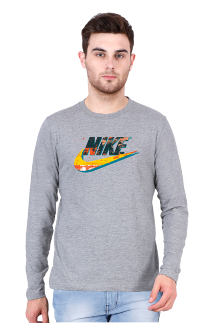 Men's Full Sleeve Abstract Nike Logo Graphic T-shirt