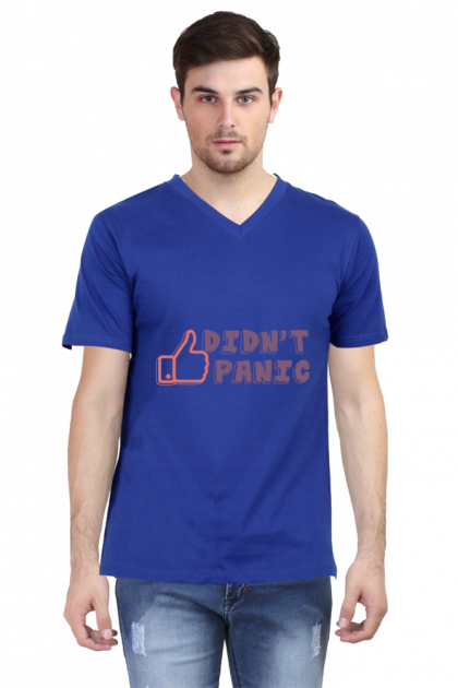 Men's "Didn't Panic" Thumbs Up V-Neck T-shirt